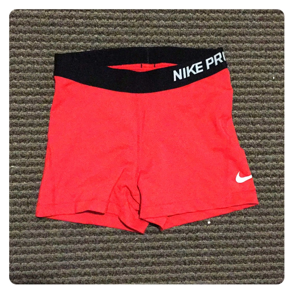 Coral red Nike Pro Spandex